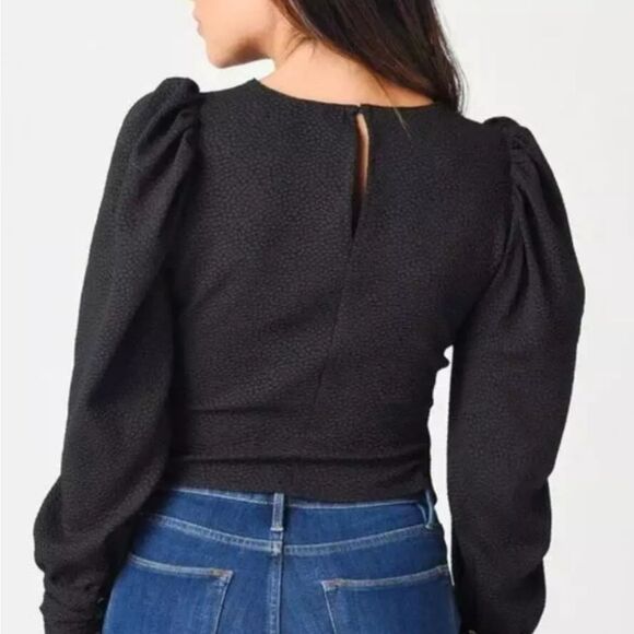 ASTR Women's Magdalene Ruched Front Long Puff Sleeve Blouse Top Size XS - Picture 3 of 10